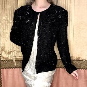 JMD New York Black beaded jacket with a touch of glamour.